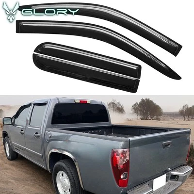 Подходит для 04–12 Chevy Colorado GMC Canyon козырьки для окон с двойной кабиной акриловая лента 4 шт. - Изображение 1 из 4