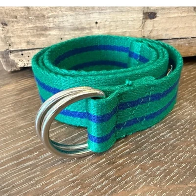 POLO Ralph Lauren Cinturón de Lona Verde Azul Jóvenes Niños Talla Preppy RL Navidad Foto 1 de 4