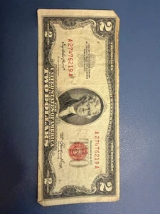 1953 $2 Bill With Serial Number 27476219 A - Picture 1 of 3