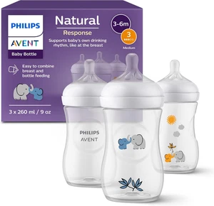 Avent Natural Response Set Regalo per Bambini, 3 Biberon Natural Response Da 260 - Foto 1 di 12