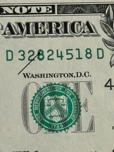 2017 A Uncirculated Cleveland $1 Bill Mis-stamped 8 Green Ink Error Note - Picture 1 of 3
