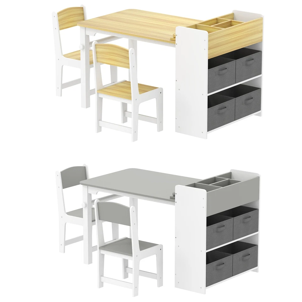 Juego de Escritorio y Silla para Niños Qaba, Mesa Artesanal de Actividades para 3-8 Foto 1 de 1