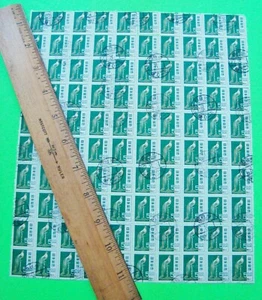 Oddball 50er Jahre VOLLER BLATT MIT 100 JAPANISCHEN HAHN 5 YEN BRIEFMARKEN ? Gedenkmünze? - Bild 1 von 5
