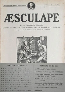 Aesculape n°5- 1925 : L'Art et la Médecine (Voir Sommaire Photo) - Picture 1 of 3