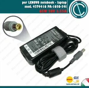 AC ADAPTER CARICA BATTERIA LENOVO PA-1650-54I 42T4416 20V 3.25A 65W 7.9*5.5 MM - Bild 1 von 2