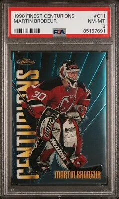 1998-99 FINEST CENTURION  /500 MARTIN BRODEUR #C11 PSA 8 POP1 only 2 higher - Image 1 of 2