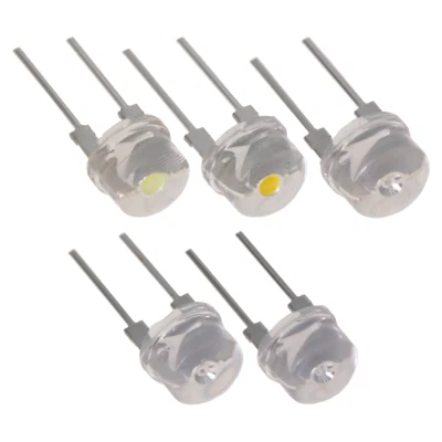 MARKENLOS F8 8mm LED Diode 0.5W Weiss Rot Grün Blau Gelb Super Bright Straw Hat Light