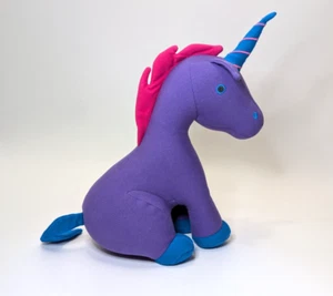 Yogibo Purple / Blue Unicorn Plush Stuffed Animal Microbead Bean Bag - Picture 1 of 6