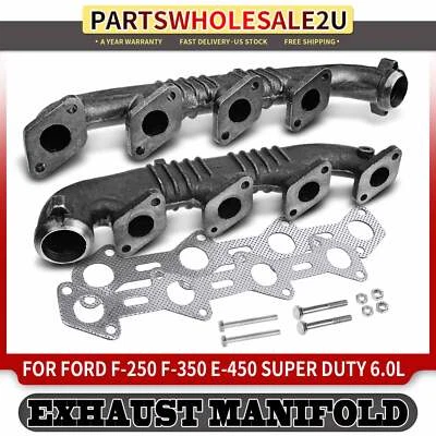 2x Left & Right Exhaust Manifold Kit for Ford F-250 F-350 F-450 F-550 Super Duty - Image 1 of 4