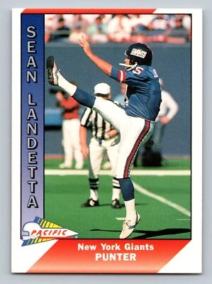 Sean Landeta ERR 1991 Pacific #350a New York Giants - Image 1 of 2