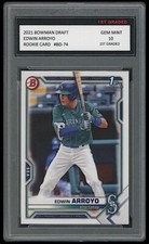 EDWIN ARROYO 2021 BOWMAN DRAFT Topps 1ST GRADED 10 ROOKIE CARD #BD-74 MARINERS