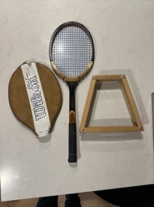 Vintage Wilson Advantage Wooden Tennis Racket 4.5, Chris Evert Case + Press - Picture 1 of 14