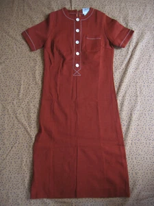 Robe Grivelen Vintage Marron Dralon Femme Années 80 Ancien dress - 38N - Picture 1 of 6