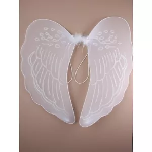 NEW White net angel wings with glitter Adult childrens party hen do fancy dress - Picture 1 of 2