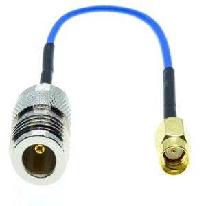 Lote N de mujer a RPSMA macho semiflexible 0,086" Jumper Cogtail RG405 Cable Azul - Imagen 1 de 6