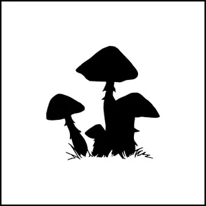 Mushroom Silhouette #2 Vinyl Decal - Picture 1 of 4