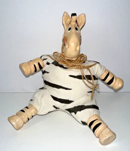 Russ Berrie Country Folks Doll Figurine w/Hang Tag “Zeke” Zebra Bean Bag EUC - Picture 1 of 8