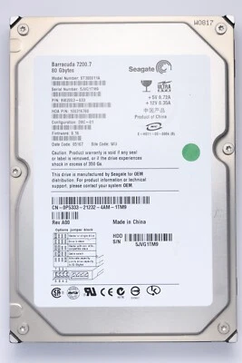 Seagate Barracuda 80GB IDE Desktop Hard Drive Model ST380011A P/N 9W2003-033 - Image 1 of 2