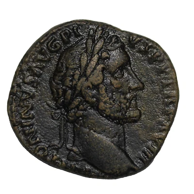 Antigua moneda romana Antonino Pío bronce Sestercio Foto 1 de 2