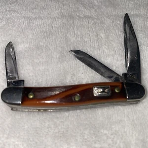 Anvil 3 Blade Folding Pocket Knife Sawut Bone Look Handle 2 3/4in Long - Picture 1 of 11