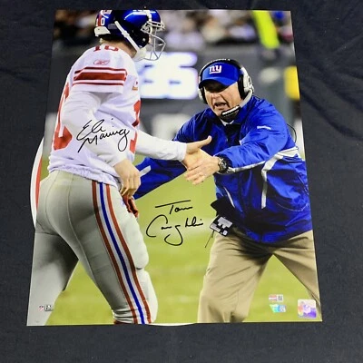 Eli Manning Tom Coughlin New York Giants Signed 16X20 Autograph Steiner Fanatics - Image 1 of 4