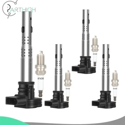 For VW Passat Jetta Beetle GTI CC Rabbit Eos Tiguan Ignition Coil & Spark Plug - Imagen 1 de 4