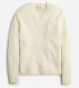 NWT J Crew 100% Brushed Wool Crewneck Sweater in Ivory White (All Sizes) - Picture 1 of 2