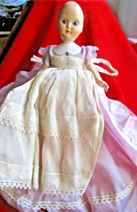Vintage Hard Plastic Marcie Doll  Girl Purple Dress Blue Sleeper Eyes - Picture 1 of 10