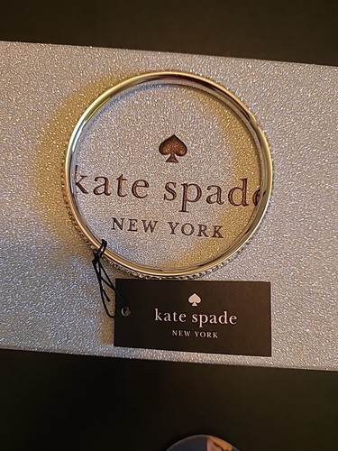 Bracciale Kate Spade Razzle Dazzle O0RU2974 tono argento pietre pavè $69 nuovo con etichette