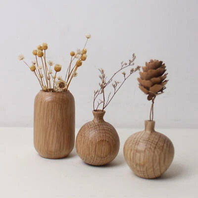 Mini-Vase aus Holz, natürlicher Stand, Ornament, Vase aus weißer Eiche, für Z - Bild 1 von 4