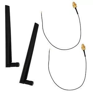 M.2 to RP-SMA Extension Cable 6dBi Antenna Dual Band WiFi Bluetooth PC Wireless - Picture 1 of 7