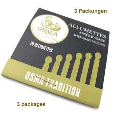 LABORATOIRES OSMA 3x20 Blutstiller im Streichholzheft OSMA TRADITION Alaunstift Aftershave FRANCE
