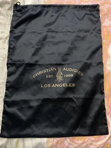 Christian Audigier Los Angeles Black Satin Drawstring Dust Bag 16.75" X 23.75" - Picture 1 of 4