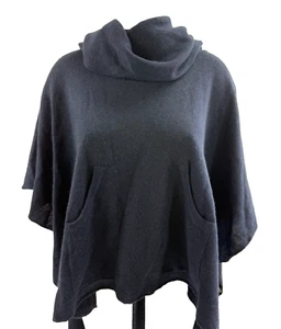 360 Cashmere Navy Blue Cowl Neck Poncho One Size NWT $379 Neiman Marcus - Picture 1 of 5
