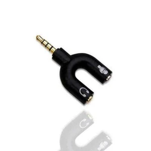 3.5mm Black Stereo Splitter to Mic Headset Jack Plug Adapter For Phone D6B6 - Zdjęcie 1 z 12