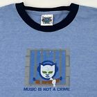 Napster RARE années 90 Vintage - Music Is Not A Crime - T-shirt Ringer 2XL T-shirt XXL Bleu