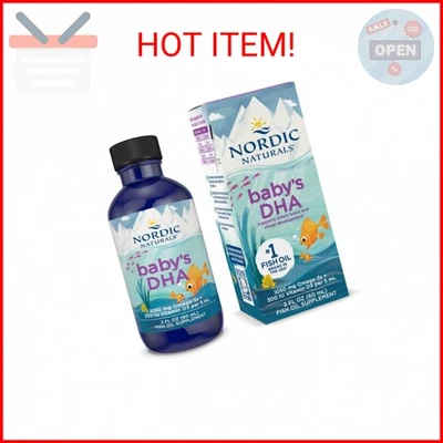 Nordic Naturals Baby’s DHA, sin sabor - 2 oz - 1050 mg Omega-3 + 300 UI de vitamina Foto 1 de 2