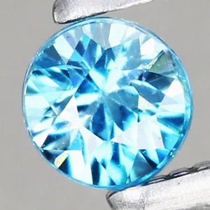 Color Deslumbrante 0.25ct Redondo Corte Brillante 3.4mm Circón Azul Camboyano Natural - Imagen 1 de 4