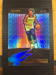 Panini Recon Anthony Edwards #1 Blue Future Legends Rookie RC 38/99 2020-21 - Imagen 1 de 2
