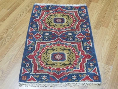 Bohemian Rug, Oushak Turkish Ushak Rug,Contemporary Design Rug 2x3 Ft - Image 1 of 4