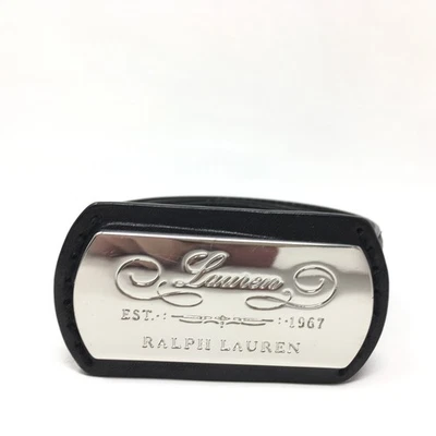 Cinturón de vestir Lauren Ralph Lauren con logotipo para mujer talla mediana M cuero negro plateado Foto 1 de 4