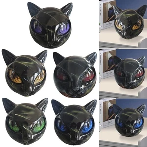 Luxury Black Cat Stone Sculpture Resin Desktop Ornament Elegant Home Decor - Picture 1 of 18