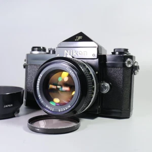 Nikon F Eye Level Black 35mm SLR Film Camera Body W / 50mm F1.4 From JAPAN - Picture 1 of 20