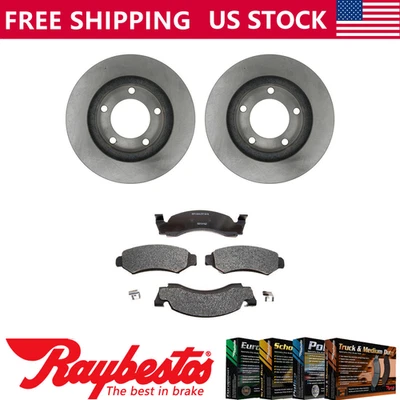 Rotores de freno delanteros + pastillas de freno metálicas y herrajes para Ford Bronco 1987-1988 Foto 1 de 4