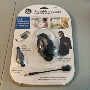 BRANDNEU GE Tragbares PC-Headset mit abnehmbarem Mikrofon Marke 98970 GR6 - Bild 1 von 2