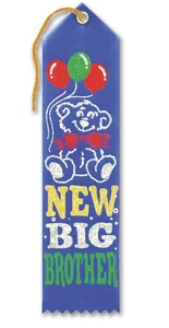 Beistle 2" x 8" New Big Brother Award Ribbon Blue AR080 - Picture 1 of 3