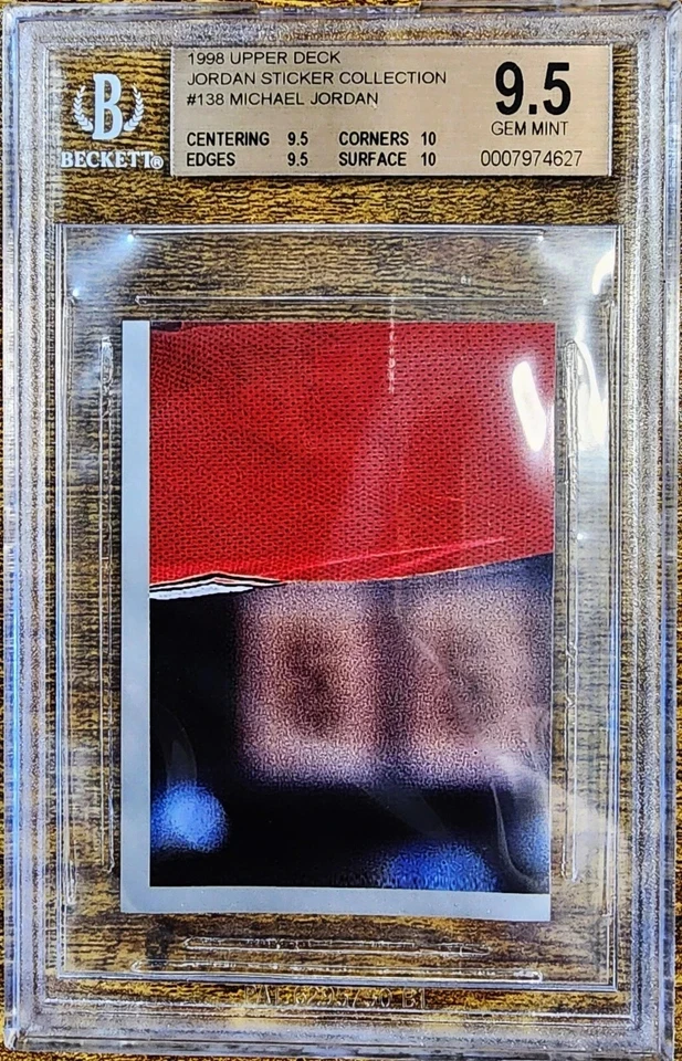 MICHAEL JORDAN 1998 UPPER DECK STICKER COLLECT ART BGS 9.5 GEM (10X2) ULTRA RARE - Image 1 of 2