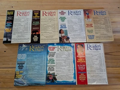Readers Digest Monthly Magazine Lot of 7 1991 - 1992 Vintage Ads Stories  - Imagem 1 de 4