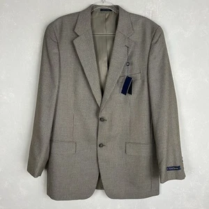 Club Room men size 42L blazer sport coat houndstooth olive green brown NEW - Picture 1 of 12