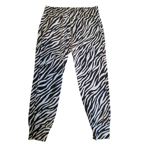 Pantalones de salón para correr cintura elástica con estampado de cebra CAbi M Athleisure # 5868 - Imagen 1 de 5